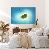 Wandbild 120x80cm Herzinsel Insel Herz Malediven Sommer Paradies