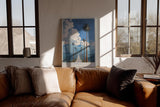 Paul Sinus Wandbild in 40x60cm The Sky Road mit Palmenallee und dramatischem Wolkenhimmel vor blauen Bergen für eindrucksvolle Wandgestaltung