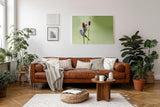 Sinus Art Wandbild 120x80cm Zwei Bartmeisen auf Schilfrohren – ruhige Komposition mit hohem ästhetischen Wert