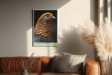 Paul Sinus Wandbild in 40x60cm Majesty in Motion – majestätisches Vogelporträt in warmen Orangeund Blautönen für edle Raumgestaltung