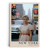 Paul Sinus Leinwandbild 40x60cm New York – Stadt, Nostalgie, Vintage, 50er Jahre, Metropole, Times Square, Mode, Eleganz, Großstadt, USA, Retro
