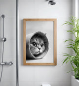 Paul Sinus Poster/Leinwandbild/Rahmenoption Lustiges Katzenbild – Süße Klo-Deko für dein Badezimmer – Perfekt fürs Gäste-WC