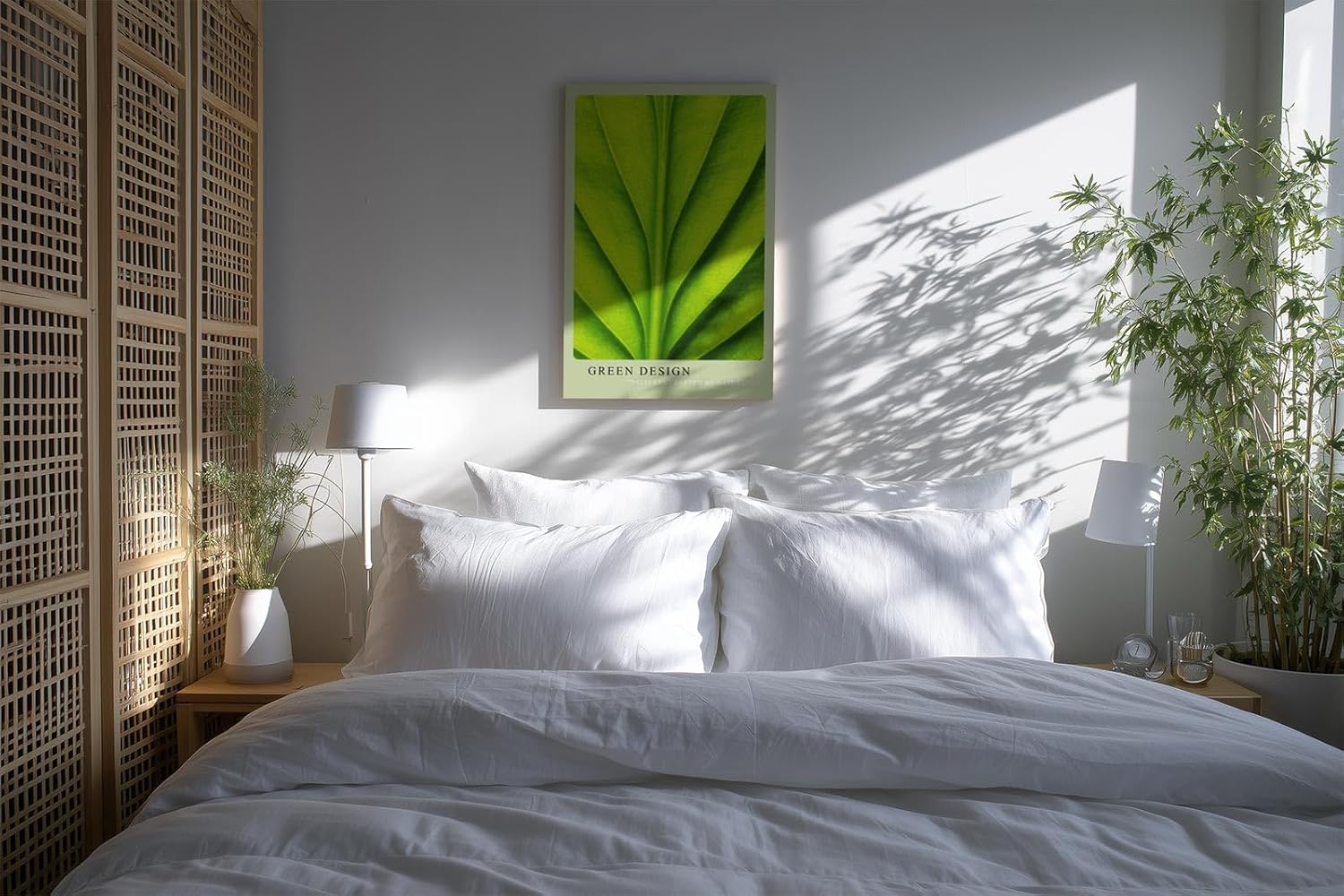 Paul Sinus Kunstdruck 40x60cm Green Design mit Makroaufnahme eines grünen Blattes