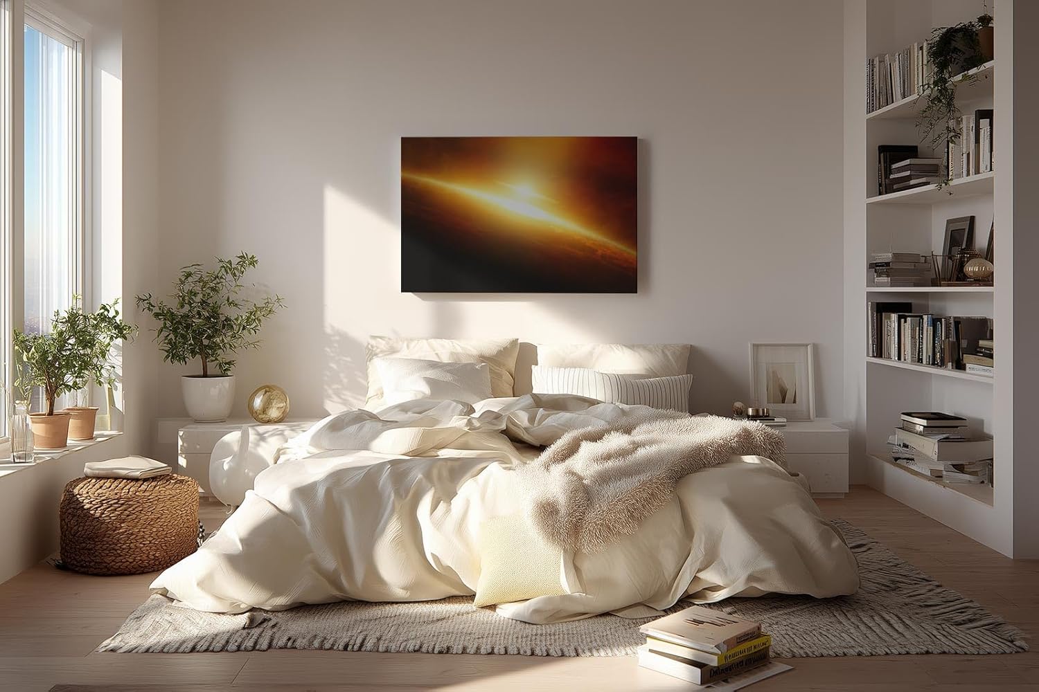 Sinus Art Wandbild 120x80cm Faszinierende Weltraumszenerie mit dynamischer Lichtwirkung und kosmischer Tiefe