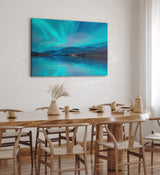Paul Sinus Wandbild 120x80cm Polarlichter Norwegen Nachthimmel See Berge