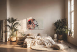 Sinus Art Wandbild 120x80cm Farbenstarkes Porträt einer Frau mit emotionaler Mimik und malerischer Abstraktion