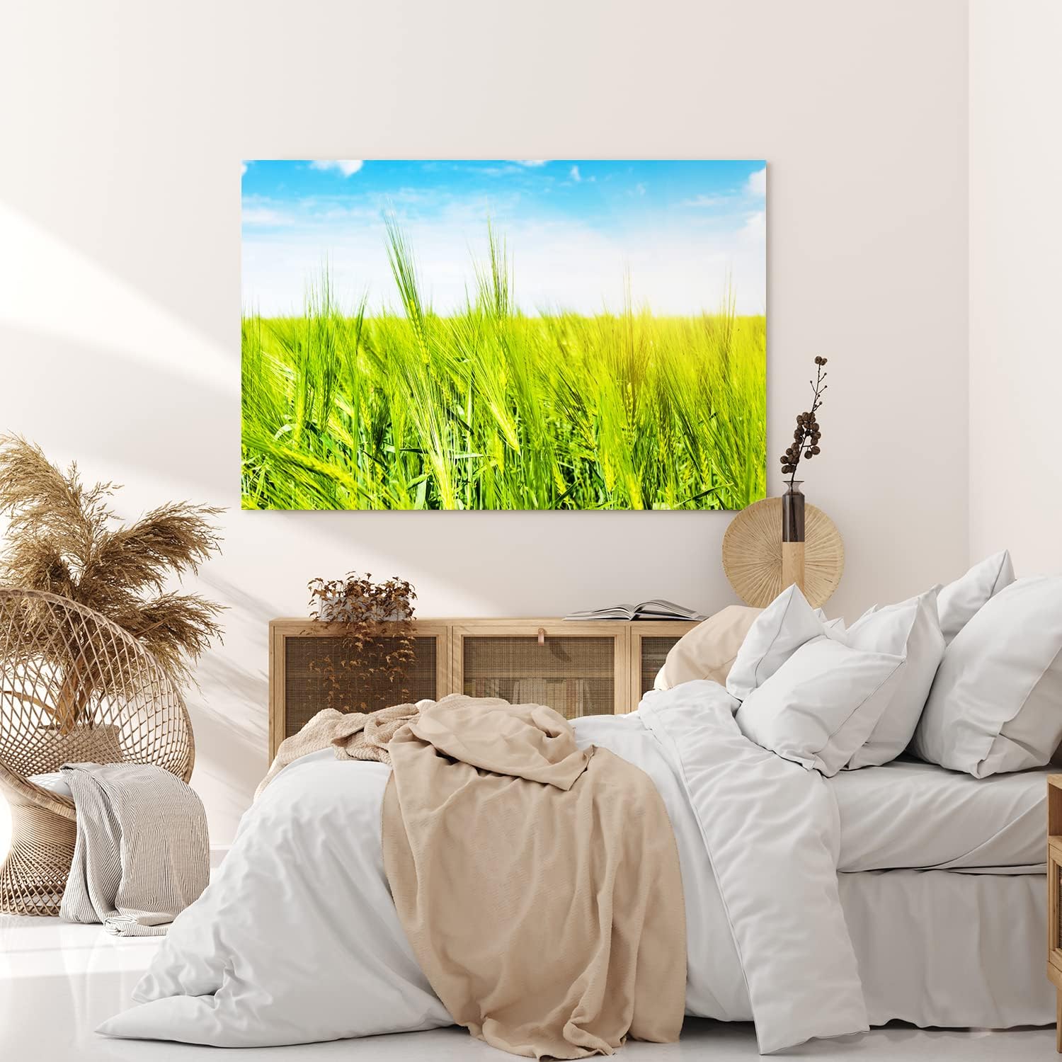 Paul Sinus Wandbild 120x80cm Weizenfeld Weizen Sommer blauer Himmel Natur