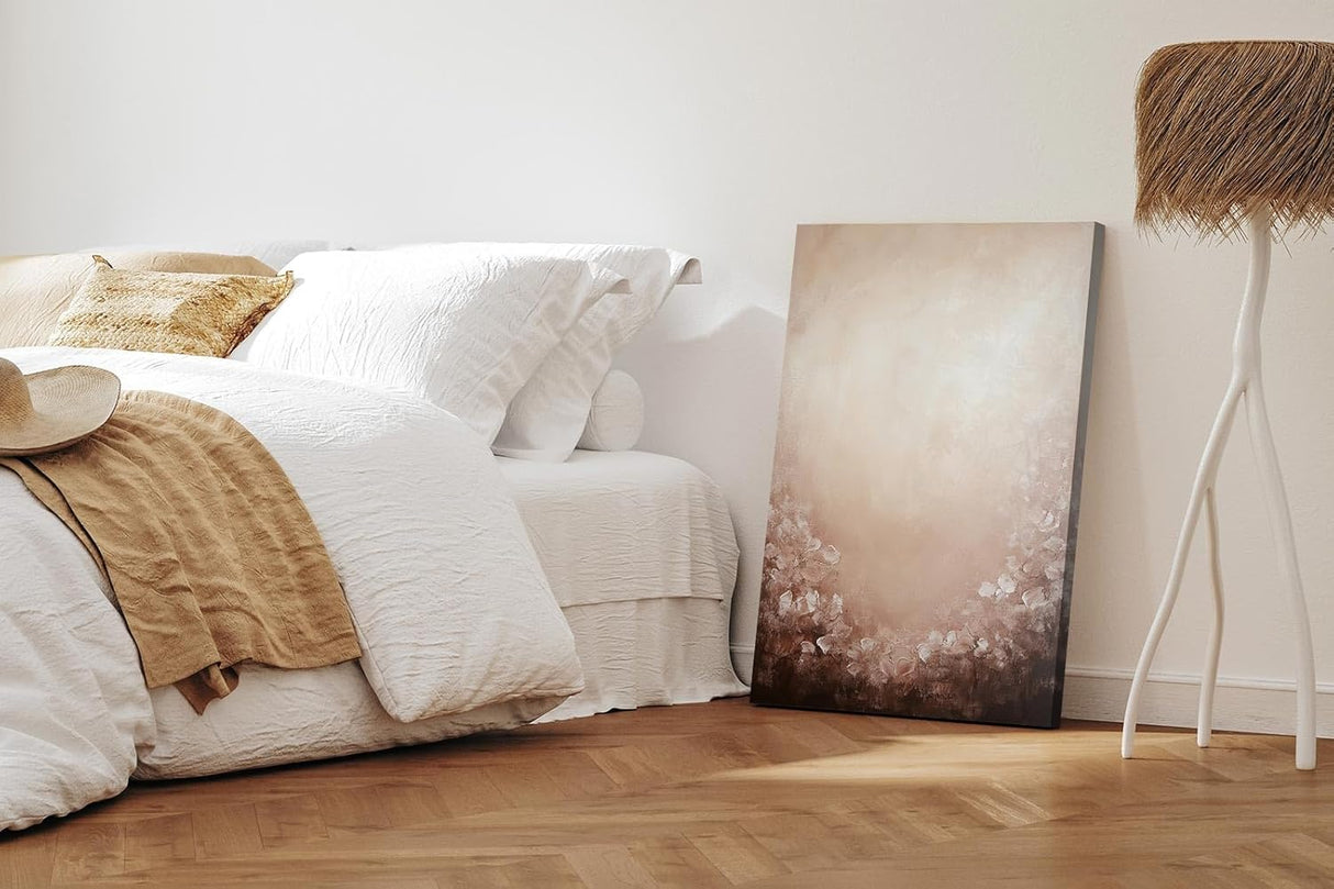 Paul Sinus 60x90cm Wandbild Blütenrahmen in Beige – Zurückhaltende Eleganz mit floraler Tiefe Blume