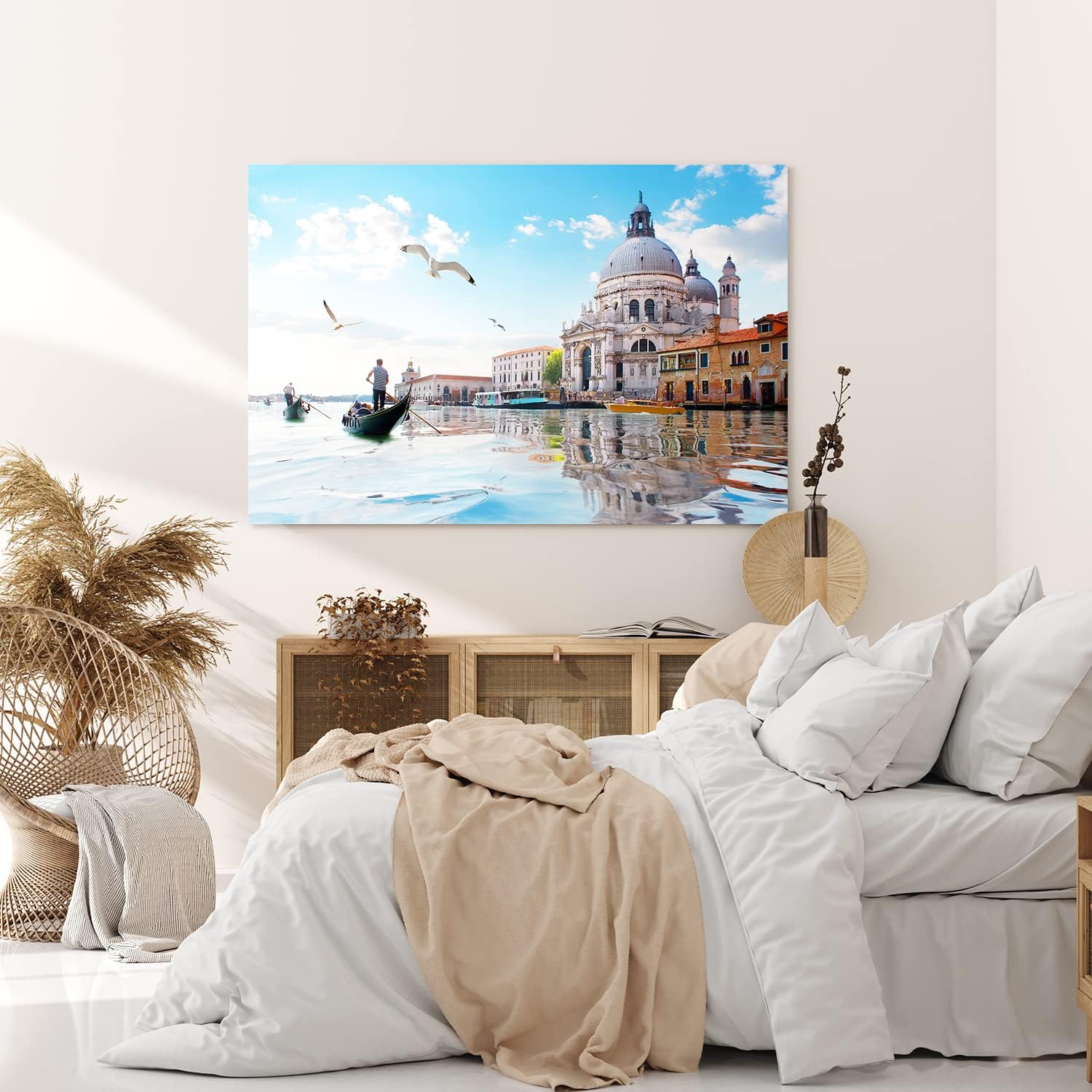 Paul Sinus Wandbild 120x80cm Venedig Gondel Italien Möwen Kanal Kapelle