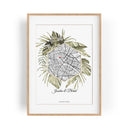 Paul Sinus Gerahmtes Wandbild Map mit deinen GPS Koordinaten und Namen. 30cm x 42cm Rahmen mit Stadtkarte selbstgestaltet. Ganz individuell. (ohne Rahmen)