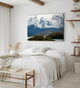 Paul Sinus Wandbild 120x80cm Pehoé See Chile Anden Berge Gebirge Schneegipfel