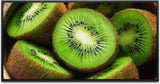 Kiwis in einer Holz Schüssel ca. 130x70cm Wandbild inklusive Schattenfugenrahmen schwarz - Panorama Leinwand Bild XXL Format Wandbilder Wohnzimmer Wohnung Deko Kunstdrucke