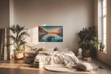 Sinus Art Wandbild 120x80cm Faszinierendes Bergpanorama mit Spiegelung im klaren Wasser bei untergehender Sonne