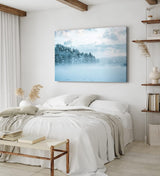 Paul Sinus Wandbild 120x80cm Winter Schnee Tannen Winterlandschaft Nebel