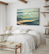 Paul Sinus Wandbild 120x80cm Berglandschaft Nebel Berge Wolken Berghügel