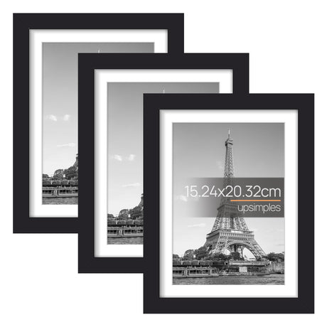 upsimples 3 Pack Bilderrahmen A4 Holz, Picture Frame Holz für Fotos, Bilder, Poster