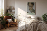 Paul Sinus Wandbild in 40x60cm Into the Pages – Lichtdurchflutetes Porträt einer jungen Frau, vertieft in ein Buch, zeitgenössische Bilder mit sanfter Farbgebung, inspirierend und harmonisch