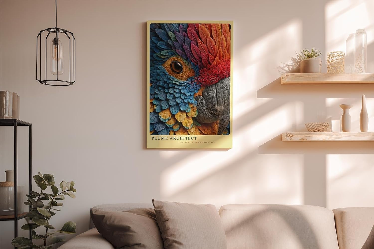 Paul Sinus Wandbild in 40x60cm Plume Architect Farbenprächtiges Papageienportrait in intensiven Tönen