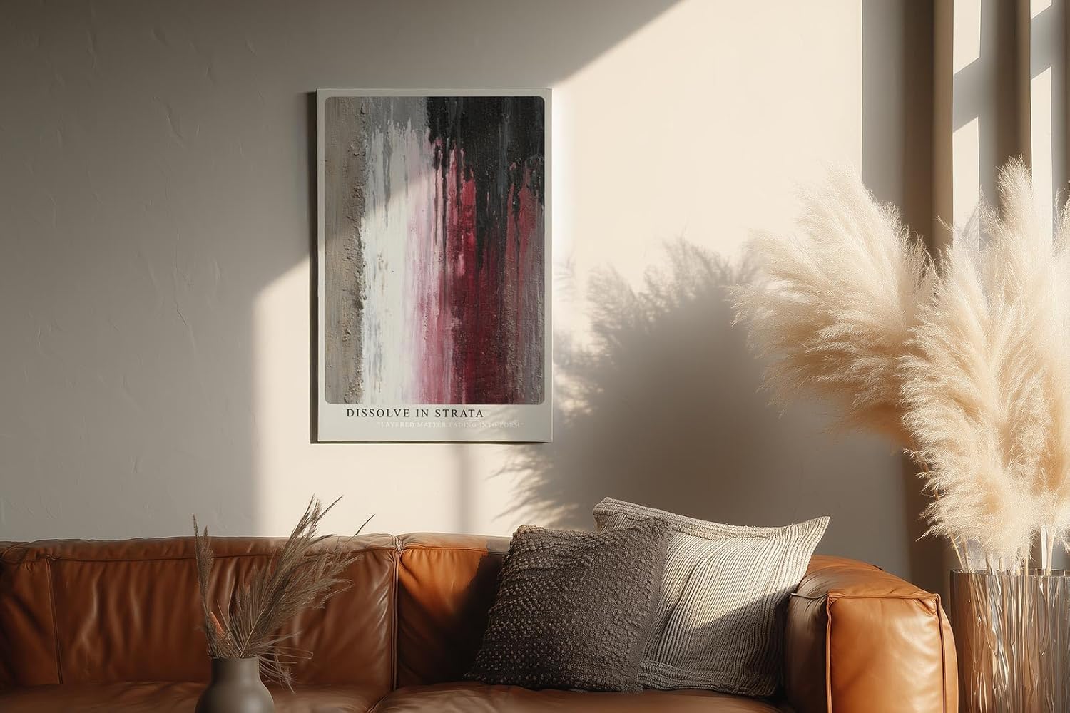 Paul Sinus Wandbild in 40x60cm Dissolve in Strata – Abstraktes Kunstwerk mit vertikalen Farbverläufen und grober Oberflächenstruktur