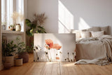 Sinus Art Wandbild 120x80cm Filigrane Mohnblumen vor hellem Hintergrund in minimalistischem Stil – leicht und poetisch