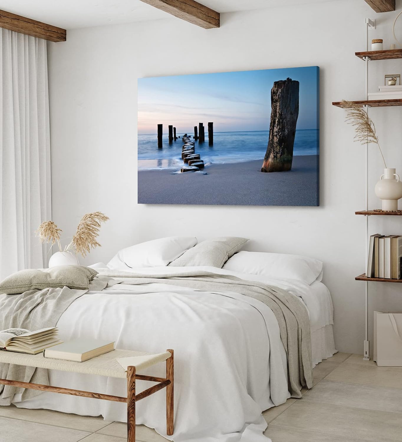 Paul Sinus Wandbild 120x80cm Meer Strand Horizont Harmonie Fotokunst Holzsteg