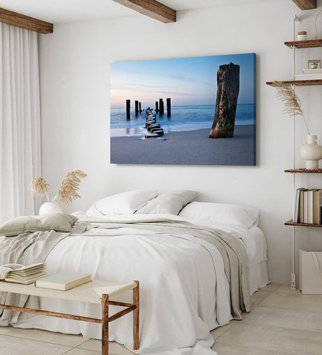 Paul Sinus Wandbild 120x80cm Meer Strand Horizont Harmonie Fotokunst Holzsteg
