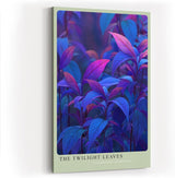 Paul Sinus Wandbild in 40x60cm The Twilight Leaves – Intensiv gefärbte Pflanzenblätter in Blauund Lilatönen, inspiriert vom Zauber der Dämmerung