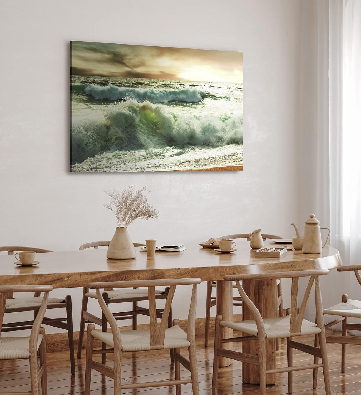 Paul Sinus Wandbild 120x80cm Wellen Ozean Sturm Strand Gewitter Horizont