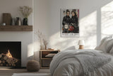 Paul Sinus Leinwandbild 60x90cm Leinwandbild Ride or Die – Ausdrucksstarke Rebellinnen in Lederjacken mit Vintage-Motorrad, urbaner Charme