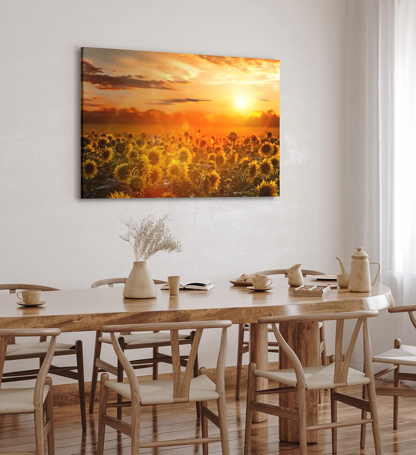 Paul Sinus Wandbild 120x80cm Sonnenblumen Blumenfeld Sonnenblumenfeld Sonne Gelb