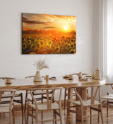 Paul Sinus Wandbild 120x80cm Sonnenblumen Blumenfeld Sonnenblumenfeld Sonne Gelb