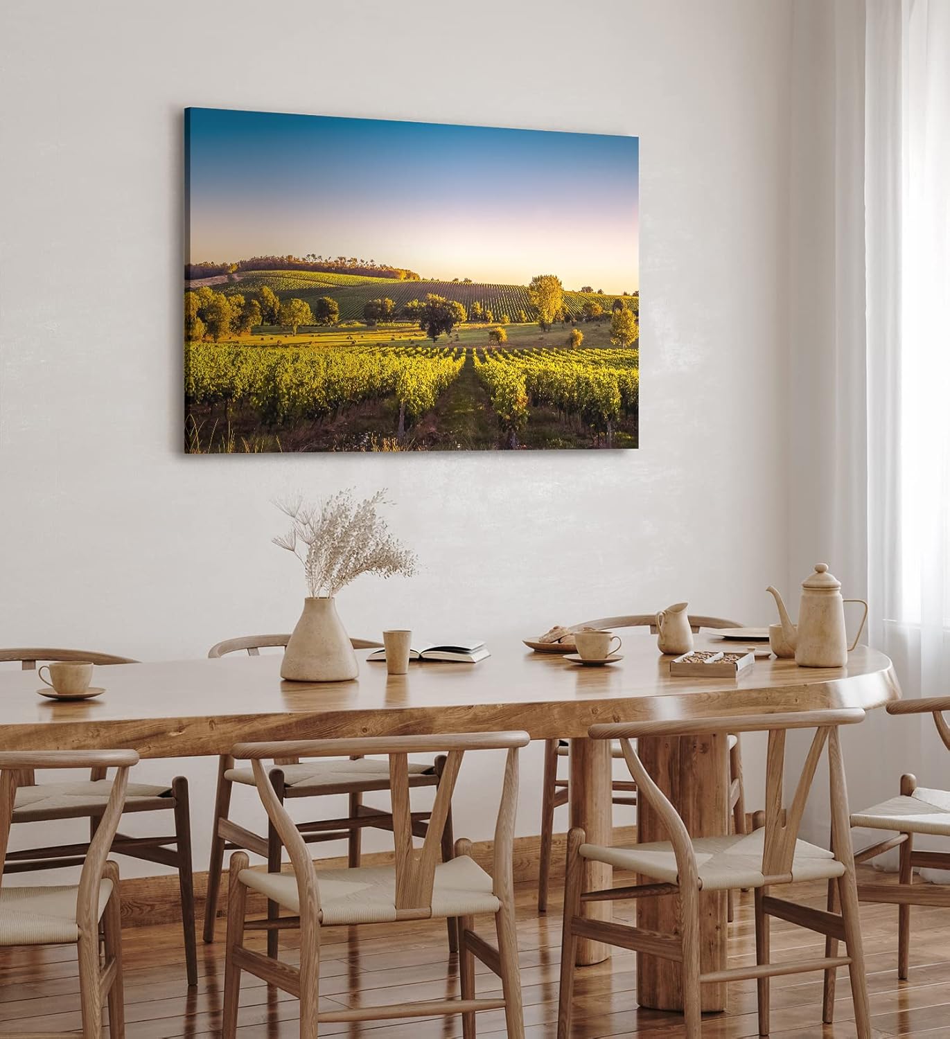 Paul Sinus Wandbild 120x80cm Frankreich Weinfelder Weinstöcke Landschaft Sonnenuntergang