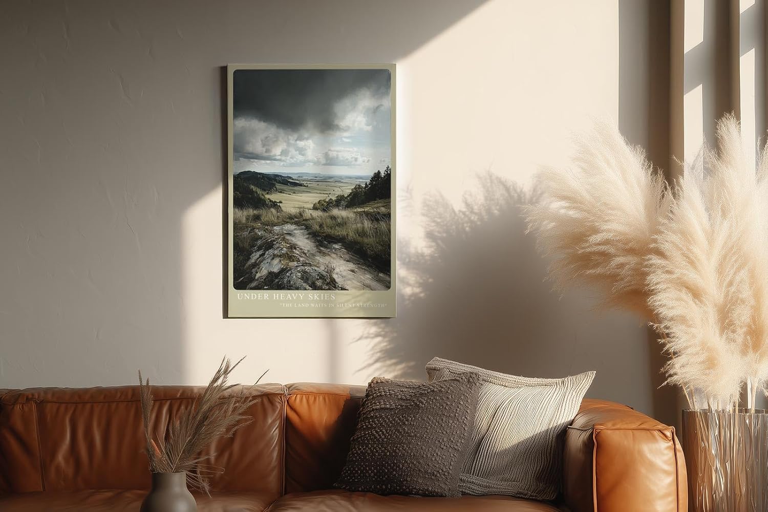 Paul Sinus Wandbild in 40x60cm dramatische Landschaft unter schweren Wolken – stimmungsvolles Naturmotiv für ausdrucksstarke Raumgestaltung