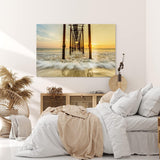 Paul Sinus Wandbild 120x80cm Sonnenuntergang Horizont Steg Holzbrücke Meer Strand