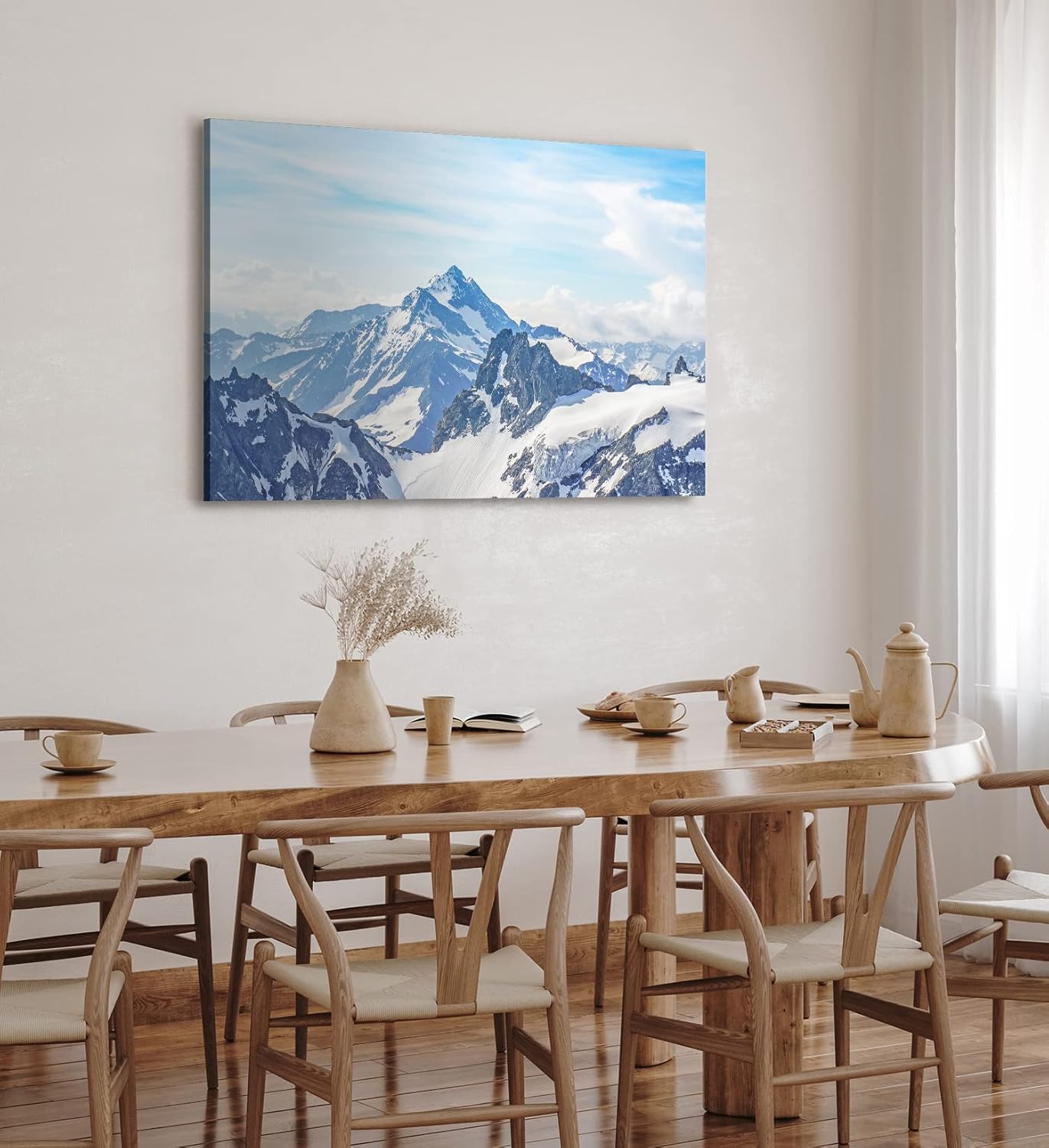 Paul Sinus Wandbild 120x80cm Alpen Berge Gebirge Schnee Schneegipfel Blau
