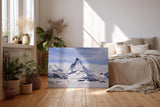 Sinus Art Wandbild 120x80cm Imposantes Matterhorn umgeben von Gletschern und schwebenden Vögeln