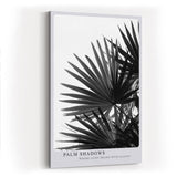 Paul Sinus Wandbild in 40x60cm Palm Shadows – Schwarz-weißes Palmenblattmotiv mit markanten Lichtund Schattenspielen