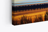 Paul Sinus Wandbild 120x80cm Landschaftsbild See roter Himmel Abendröte Vögel Natur