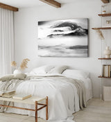Paul Sinus Wandbild 120x80cm Chinesisch Berglandschaft Berge Fluss Nebel Schwarz Weiß