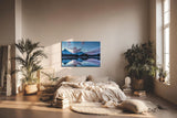 Sinus Art Wandbild 120x80cm Spiegelung von Bergen und Wald im ruhigen Wasser erzeugt eine meditative Wirkung