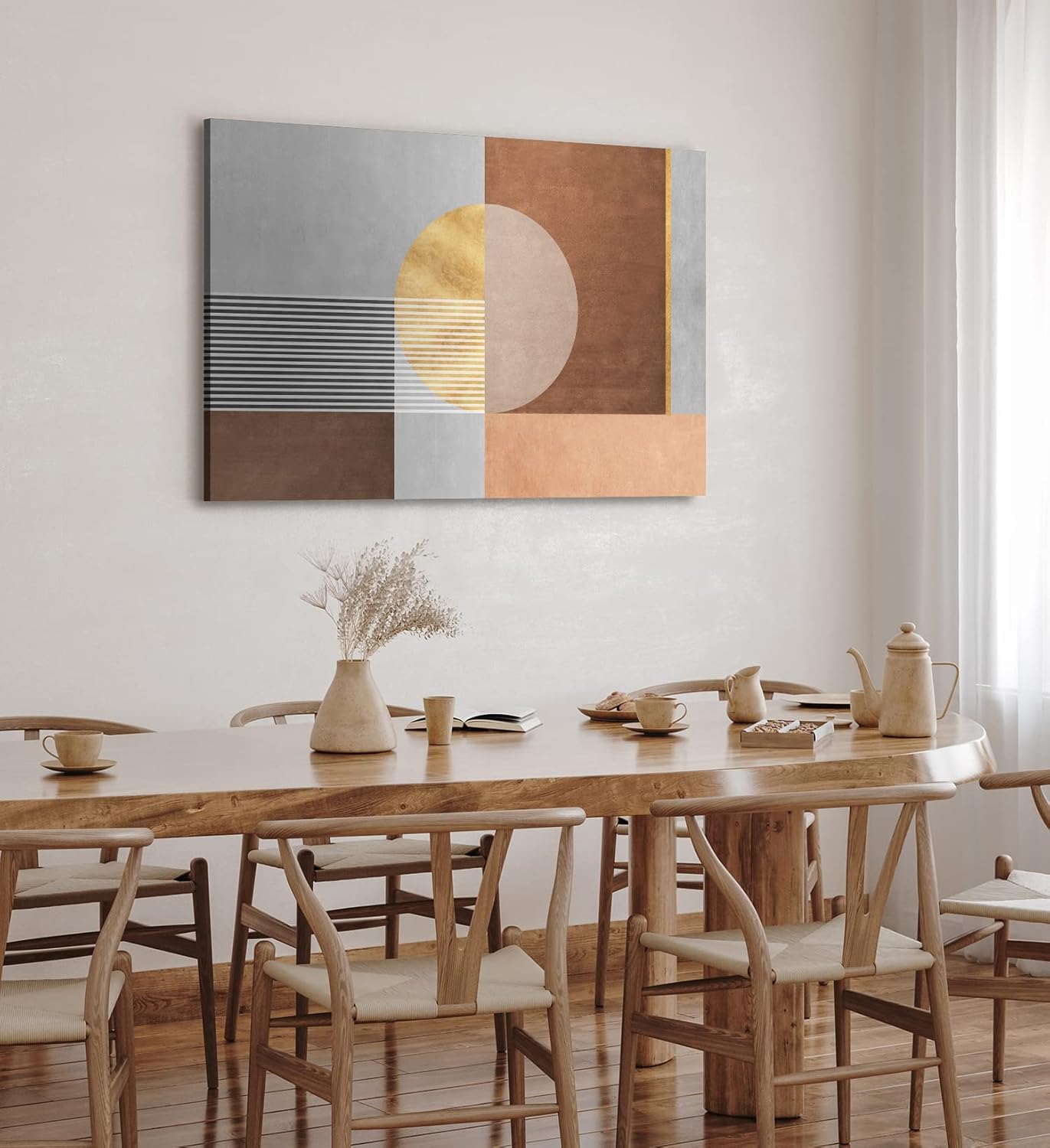 Wandbild 120x80cm Geometrische Kunst Minimal Kunstvoll Brauntöne