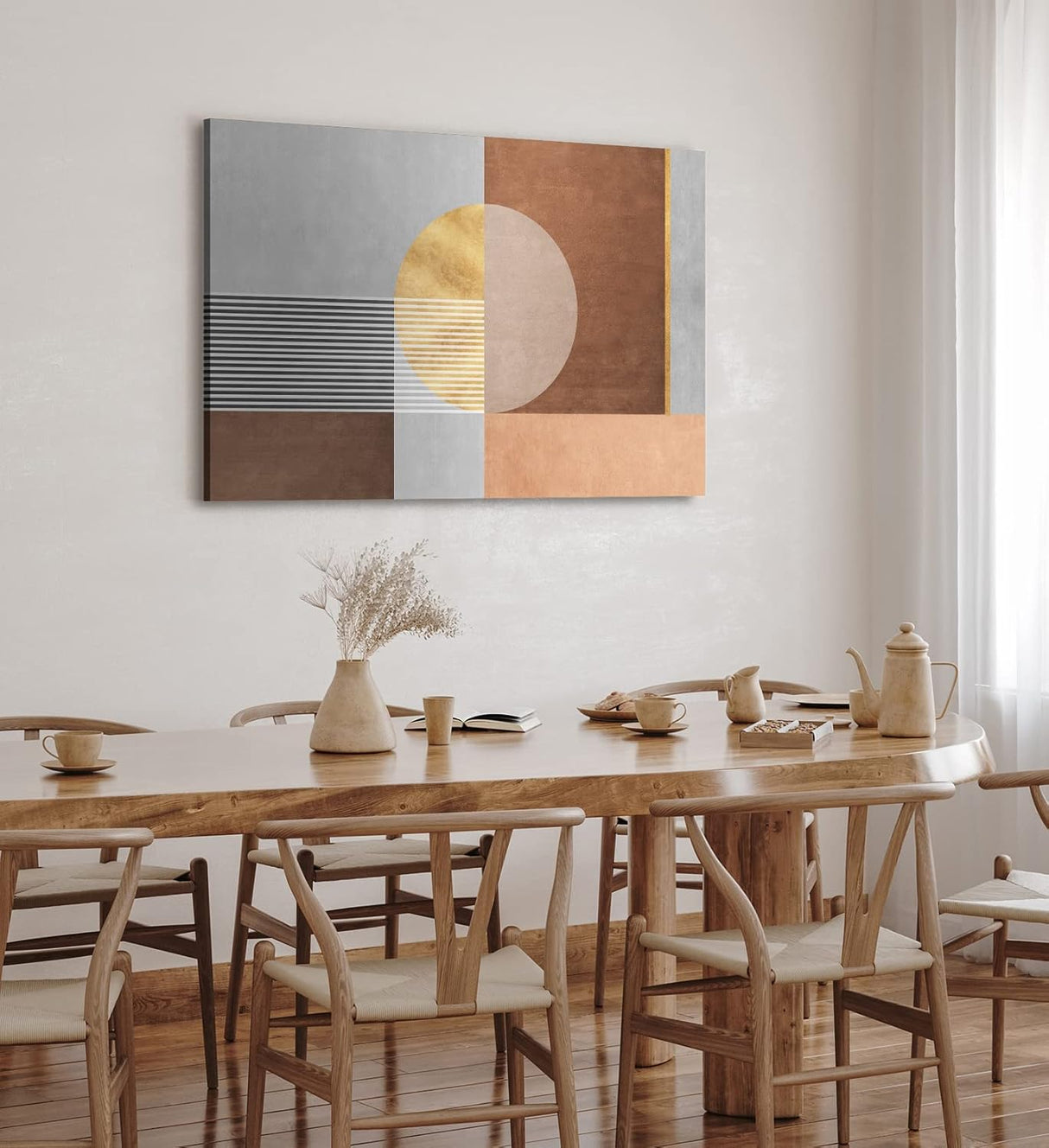 Wandbild 120x80cm Geometrische Kunst Minimal Kunstvoll Brauntöne