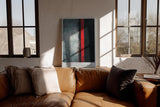 Paul Sinus Wandbild in 40x60cm The Edge of Red – Abstraktes Kunstwerk mit starkem Farbkontrast zwischen Schwarz, Grau und Rot
