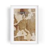 Paul Sinus personalisierter Bilderrahmen mit deinen GPS Koordinaten und Namen. 30cm x 42cm Holz Wechselrahmen mit Glas und Passepartout. Landkarte Heimat. (ohne Rahmen)
