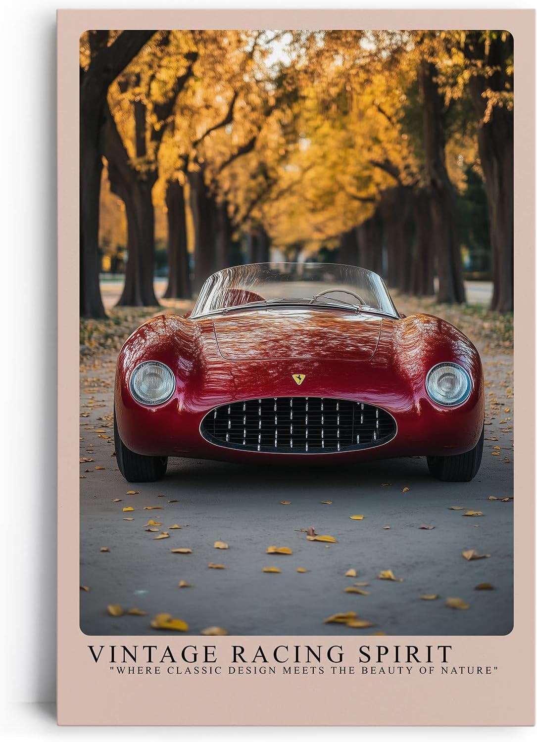 Paul Sinus Leinwandbild 60x90cm Vintage Racing Spirit Klassischer Rennwagen Herbstliche Eleganz Zeitlose Automobilkunst