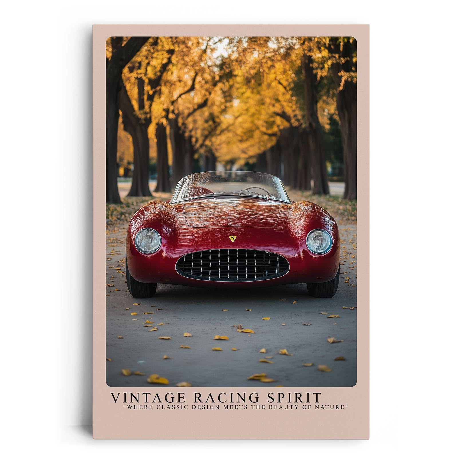 Paul Sinus Leinwandbild 60x90cm Vintage Racing Spirit Klassischer Rennwagen Herbstliche Eleganz Zeitlose Automobilkunst