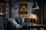 Paul Sinus Wandbild in 40x60cm The Golden Alignment Abstrakte Geometrie in Gold und Braun mit harmonischer Symmetrie und meditativer Tiefe