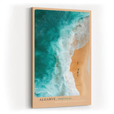 Paul Sinus Wandbild in 40x60cm Algarve Portugal – Luftaufnahme von Küste und Meer in Türkisund Goldtönen