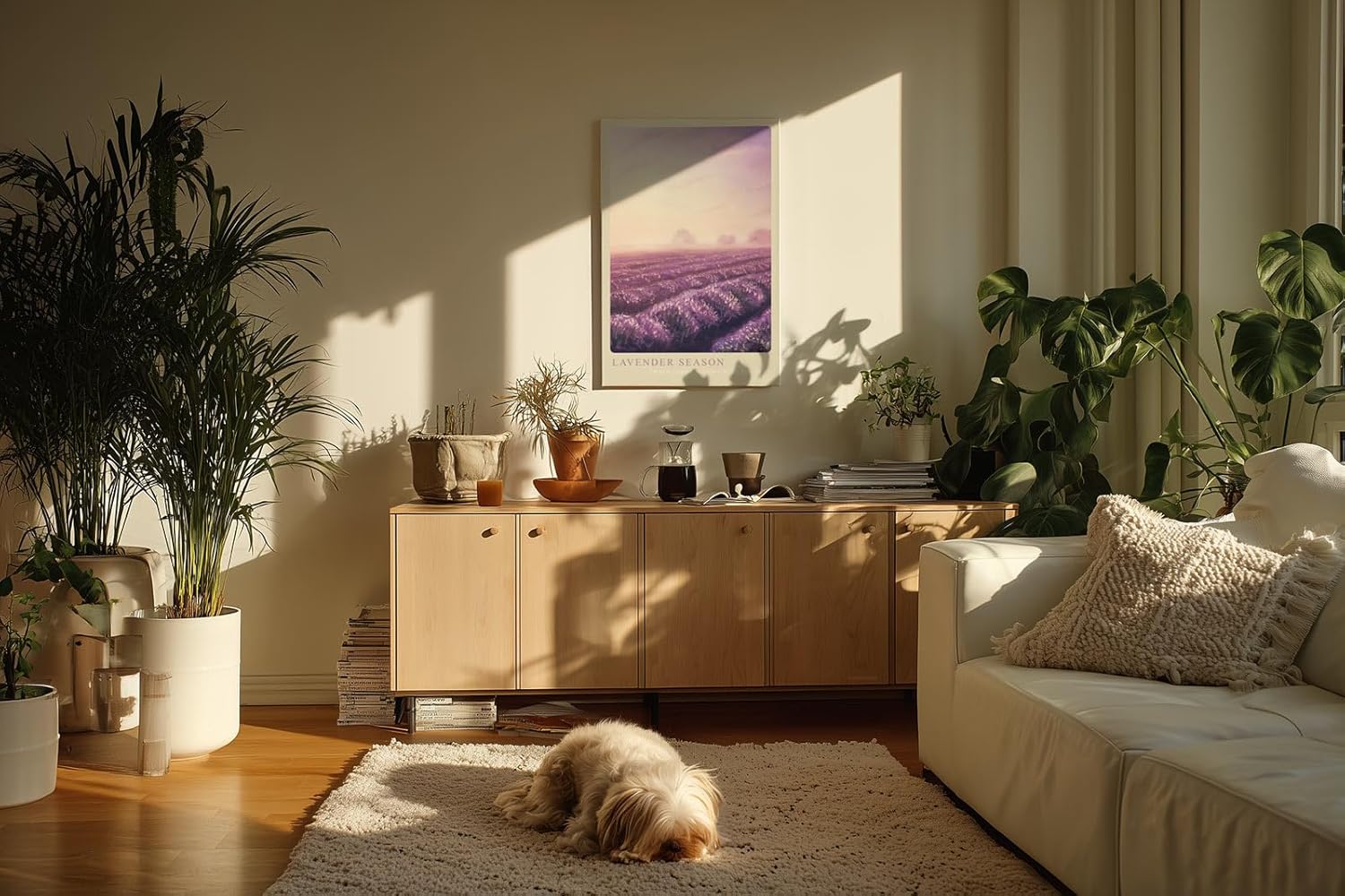 Paul Sinus Kunstdruck 40x60cm Lavender Season Lavendelfeld Sonnenuntergang Provence Violett Naturidylle