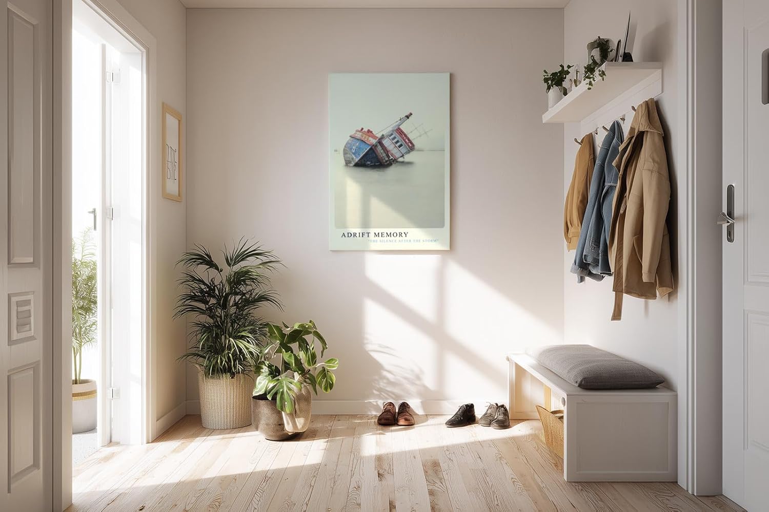 Paul Sinus Kunstdruck 40x60cm Adrift Memory mit gestrandeten Schiffswrack im Wasser